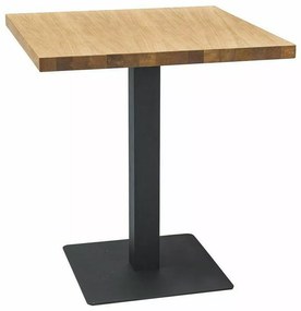 Masa de sufragerie neagra cu blat in decor de stejar PURO 60x60