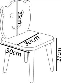 Set masa+ 2 scaune pentru copii Bambi Homs roz