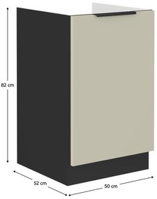 Dulap inferior chiuvetă Arikona 50 ZL 1F BB (cașmir + negru) . 1097032