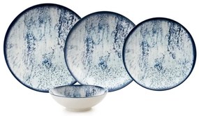 Set de veselă 24 piese albastră/porțelan