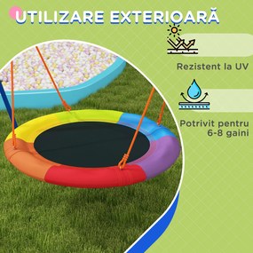 Outsunny Set de leagan pentru gradina, Leagan tip cuib pentru copii scaun de leagan cu structura in forma de A