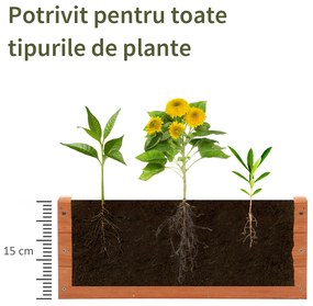 Outsunny Vază Verticală din Lemn cu 3 Nivele și Cărucior cu 4 Roți pentru Plante, Flori, Aromatice | Aosom Romania