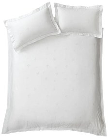 Lenjerie de pat albă din bumbac pentru pat de o persoană 135x200 cm Lottie Floral Embroidery – Bianca