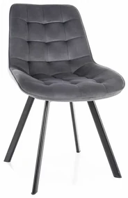 Scaun de bucătărie Albons Velvet, gri