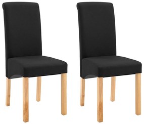 249031 vidaXL Scaune de bucătărie, 2 buc. negru, textil