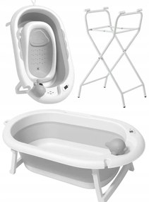 Cada de baie pliabilă pentru copii VAIANA PREMIUM cu șezlong și suport - mai multe culori Gri