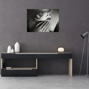 Tablou - Lotus în mâinile lui Buddha (70x50 cm)