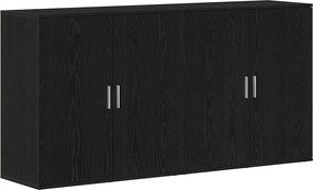 vidaXL Bufet 2 pcs Stejar Negru 79 x 38 x 80 cm Lemn compozit