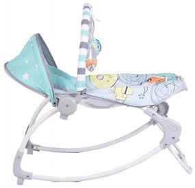 Balansoar cu vibratii pentru copii si bebelusi NOVOKIDS Lovely Forest , Leagan Multifunctional, Pozitie somn , 12 melodii, Gri