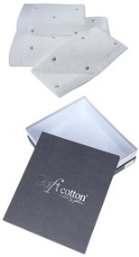 Set cadou de prosoape și prosop de corp MICRO LOVE, 3 buc Alb – Inimioare albastre