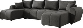 Coltar extensibil in forma de U SEVIO, gri inchis, 311x145 cm + 2 perne GRATUIT