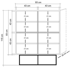 Dulap multifuncțional Quantum Natural 93x115x36 cm