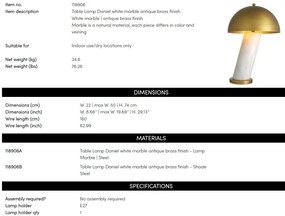 Veioza, Lampa de masa design LUX Daniel alb