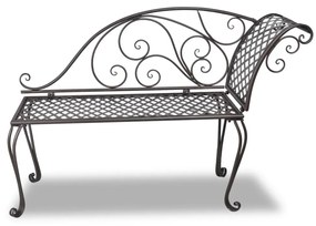 40717 vidaXL Bancă șezlong de grădină, maro învechit, 128 cm, oțel