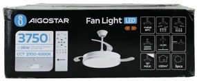 Ventilator LED dimabil de tavan Aigostar LED/36W/230V 2700-6500K alb + telecomandă