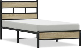 vidaXL Cadru pat fără saltea, stejar sonoma 80x200 cm lemn prelucrat