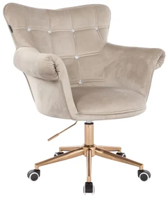 HR804CK scaun Catifea Latte cu Bază Aurie