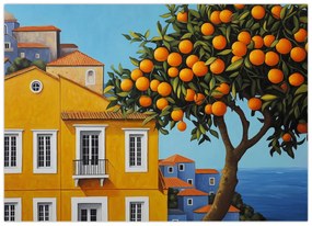 Tablou pe sticlă - Portocal (70x50 cm)