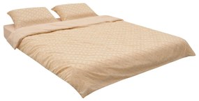 Lenjerie de pat dubla King Size cu broderie Tuffata, Heinner Home, 220x240 cm, microfibra 100 GSM, crem