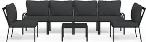 vidaXL Set mobilier grădină cu perne gri, 7 piese, oțel