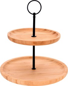 Platou pentru aperitive, 2 niveluri, bambus