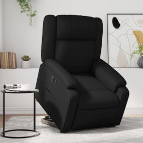 vidaXL Fotoliu rabatabil electric cu ridicare, negru, piele ecologică