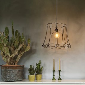 Lampă suspendată retro neagră 45 cm - Granny Frame