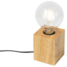Lampă de masă rustică din lemn natural - Bloc