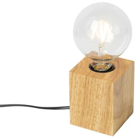 Lampă de masă rustică din lemn natural - Bloc