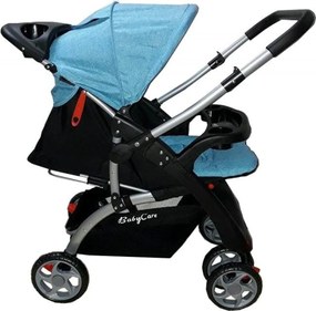Carucior nou nascuti 2 in 1 Baby Care™ Pro C18, Maner reversibil, Spatar reglabil in 3 trepte, Amortizoare, Frana picior,Pliabil , Albastru