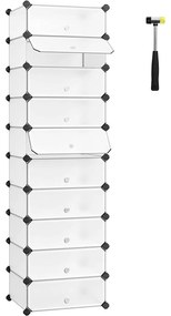 Raft pentru pantofi, cutie de pantofi din plastic, cu 10 compartimente, fiecare compartiment 40 x 30 x 17 cm