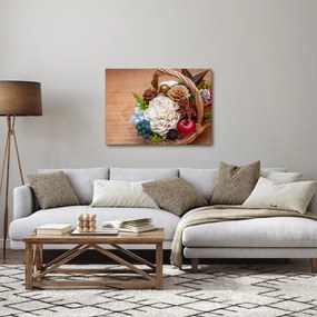Tablou cu coș din nuiele (70x50 cm)