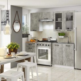 Vitrină de bucătărie superioară Organo 720 (alb + beton). 1117506