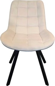Scaun de sufragerie, ţesătură Velvet bej/negru, SAMIRA