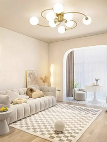Lustra LED Pendul Elit's Imala Premium , 8 Abajururi, bec G9 Gold