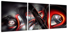 Tablou abstracție (cu ceas) (90x30 cm)