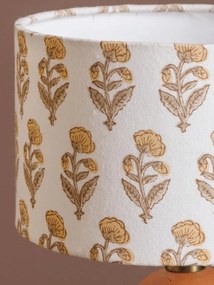 Lampa de masa, din ceramica, cu abajur din bumbac, Dendelion