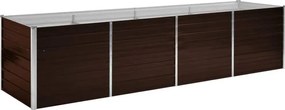 vidaXL Strat înălțat de grădină, maro, 320x80x77 cm, oțel galvanizat