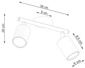 Spot de perete LEMMI 2xGU10/40W/230V alb Sollux SL.1124