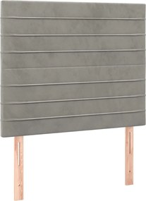 vidaXL Tăblie de pat gri deschis 100x5x118/128 cm catifea