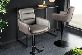 Scaun de bar pivotant Big George, microfibra/ piele taupe