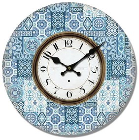 Ceas de perete, din lemn, Mosaic tiles, diam. 34  cm