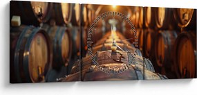 Tablou - Pivniță de vinuri (cu ceas) (90x30 cm)