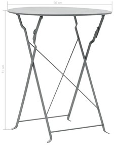 Set pliabil din 3 piese din metal Culoare gri, METALLI