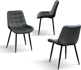 SET 4 Scaune Ernest catifea, structura metalica - STANDARD - 4 BUCATI - VERDE