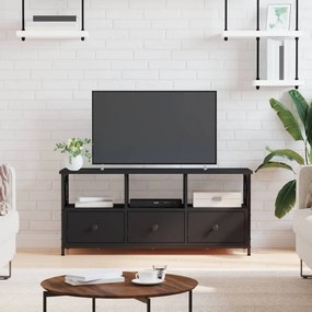 vidaXL Comodă TV, negru, 102x33x45 cm, lemn prelucrat &amp; fier