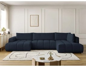 Colțar albastru închis extensibil/cu spațiu de depozitare (cu colț pe partea dreaptă/în formă de "U") Fuji – Bobochic Paris