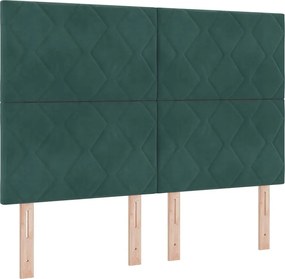 vidaXL Tăblie cap Verde închis 144 cm Catifea