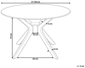 Masă de sufragerie rotundă Tymian (lemn închis) (pentru 4 persoane). 1076263