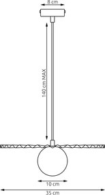 Lustră suspendată pe cablu UMBRA 1xG9/8W/230V bej